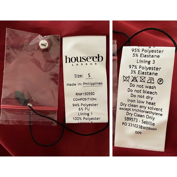 NEW House of CB Sebille Dress Blood Red Small - Picture 15 of 15
